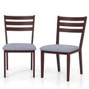 Set of 2 Upholstered Armless Kitchen Chair with Solid Rubber Wood Frame by LJGDeals