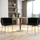 Set of 2 Upholstered Dining Chair w/ Curved Backrest and Metal Tubes by LJGDeals