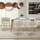 Set of 2 Upholstered Dining Chair w/ Curved Backrest and Metal Tubes by LJGDeals