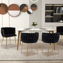 Set of 2 Upholstered Dining Chair w/ Curved Backrest and Metal Tubes by LJGDeals