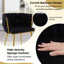 Set of 2 Upholstered Dining Chair w/ Curved Backrest and Metal Tubes by LJGDeals