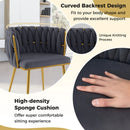 Set of 2 Upholstered Dining Chair w/ Curved Backrest and Metal Tubes by LJGDeals