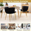 Set of 2 Upholstered Dining Chair w/ Curved Backrest and Metal Tubes by LJGDeals