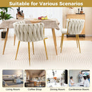 Set of 2 Upholstered Dining Chair w/ Curved Backrest and Metal Tubes by LJGDeals