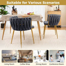 Set of 2 Upholstered Dining Chair w/ Curved Backrest and Metal Tubes by LJGDeals