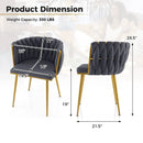 Set of 2 Upholstered Dining Chair w/ Curved Backrest and Metal Tubes by LJGDeals