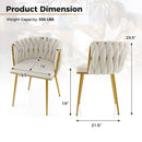 Set of 2 Upholstered Dining Chair w/ Curved Backrest and Metal Tubes by LJGDeals
