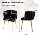 Set of 2 Upholstered Dining Chair w/ Curved Backrest and Metal Tubes by LJGDeals