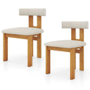 Dining Chair Set of 2 Upholstered Kitchen Chair with Padded Seat-Natural by LJGDeals