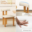Dining Chair Set of 2 Upholstered Kitchen Chair with Padded Seat-Natural by LJGDeals