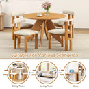 Dining Chair Set of 2 Upholstered Kitchen Chair with Padded Seat-Natural by LJGDeals