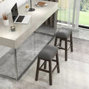 2 Piece 24.5 Inch Counter Height Bar Stool Set with Padded Seat-Gray by LJGDeals