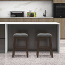 2 Piece 24.5 Inch Counter Height Bar Stool Set with Padded Seat-Gray by LJGDeals