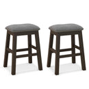 2 Piece 24.5 Inch Counter Height Bar Stool Set with Padded Seat-Gray by LJGDeals