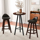 2 Pieces Cushioned Swivel Bar Stool Set with Low Back-Black by LJGDeals