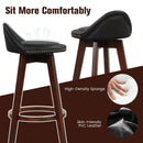 2 Pieces Cushioned Swivel Bar Stool Set with Low Back-Black by LJGDeals