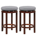 2 Pieces 26 Inch Counter Height Swivel Stool Set with Padded Cushion-Gray by LJGDeals