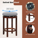 2 Pieces 26 Inch Counter Height Swivel Stool Set with Padded Cushion-Gray by LJGDeals