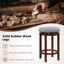 2 Pieces 26 Inch Counter Height Swivel Stool Set with Padded Cushion-Gray by LJGDeals
