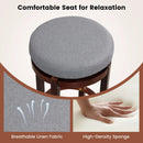 2 Pieces 26 Inch Counter Height Swivel Stool Set with Padded Cushion-Gray by LJGDeals