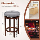 2 Pieces 26 Inch Counter Height Swivel Stool Set with Padded Cushion-Gray by LJGDeals