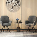 Set of 2 Swivel Accent Arm Chairs with Metal Legs and Wide Back-Gray by LJGDeals