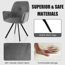 Set of 2 Swivel Accent Arm Chairs with Metal Legs and Wide Back-Gray by LJGDeals