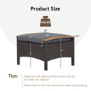 Wicker Patio Ottoman Set of 2 with Cushion