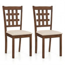 Set of 2 Wood Kitchen Chairs with Faux Leather Upholstered Seat by LJGDeals
