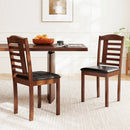 Set of 2 Wood Kitchen Chairs with Faux Leather Upholstered Seat by LJGDeals