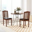 Set of 2 Wood Kitchen Chairs with Faux Leather Upholstered Seat by LJGDeals