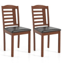 Set of 2 Wood Kitchen Chairs with Faux Leather Upholstered Seat by LJGDeals