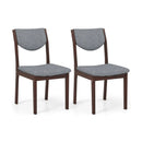 Set of 2 Wood Kitchen Chairs with Faux Leather Upholstered Seat by LJGDeals