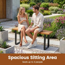 Acacia Wood Patio Bench Set of 2, 47.5" Outdoor Dining Bench by LJGDeals
