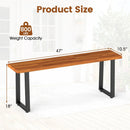 Acacia Wood Patio Bench Set of 2, 47.5" Outdoor Dining Bench by LJGDeals