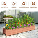 Wooden Raised Garden Bed Planter Box Set of 2 - Brown by DirectDeals
