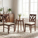 Set of 2 Wooden Dining Chairs Upholstered with Hollowed Backrest and Soft Padded Seat by LJGDeals