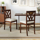 Set of 2 Wooden Dining Chairs Upholstered with Hollowed Backrest and Soft Padded Seat by LJGDeals