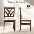 Set of 2 Wooden Dining Chairs Upholstered with Hollowed Backrest and Soft Padded Seat by LJGDeals