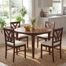 Set of 2 Wooden Dining Chairs Upholstered with Hollowed Backrest and Soft Padded Seat by LJGDeals