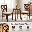Set of 2 Wooden Dining Chairs Upholstered with Hollowed Backrest and Soft Padded Seat