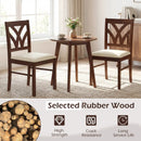 Set of 2 Wooden Dining Chairs Upholstered with Hollowed Backrest and Soft Padded Seat by LJGDeals