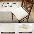 Set of 2 Wooden Dining Chairs Upholstered with Hollowed Backrest and Soft Padded Seat by LJGDeals