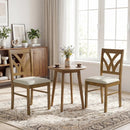 Set of 2 Wooden Dining Chairs Upholstered with Hollowed Backrest and Soft Padded Seat by LJGDeals