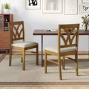 Set of 2 Wooden Dining Chairs Upholstered with Hollowed Backrest and Soft Padded Seat by LJGDeals