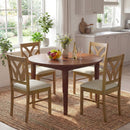 Set of 2 Wooden Dining Chairs Upholstered with Hollowed Backrest and Soft Padded Seat by LJGDeals