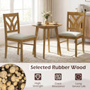 Set of 2 Wooden Dining Chairs Upholstered with Hollowed Backrest and Soft Padded Seat by LJGDeals