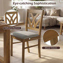 Set of 2 Wooden Dining Chairs Upholstered with Hollowed Backrest and Soft Padded Seat by LJGDeals