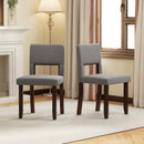 Set of 2 Wooden Dining Chair with Acacia Wood Frame Padded Seat and Back by LJGDeals