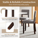 Set of 2 Wooden Dining Chair with Acacia Wood Frame Padded Seat and Back by LJGDeals